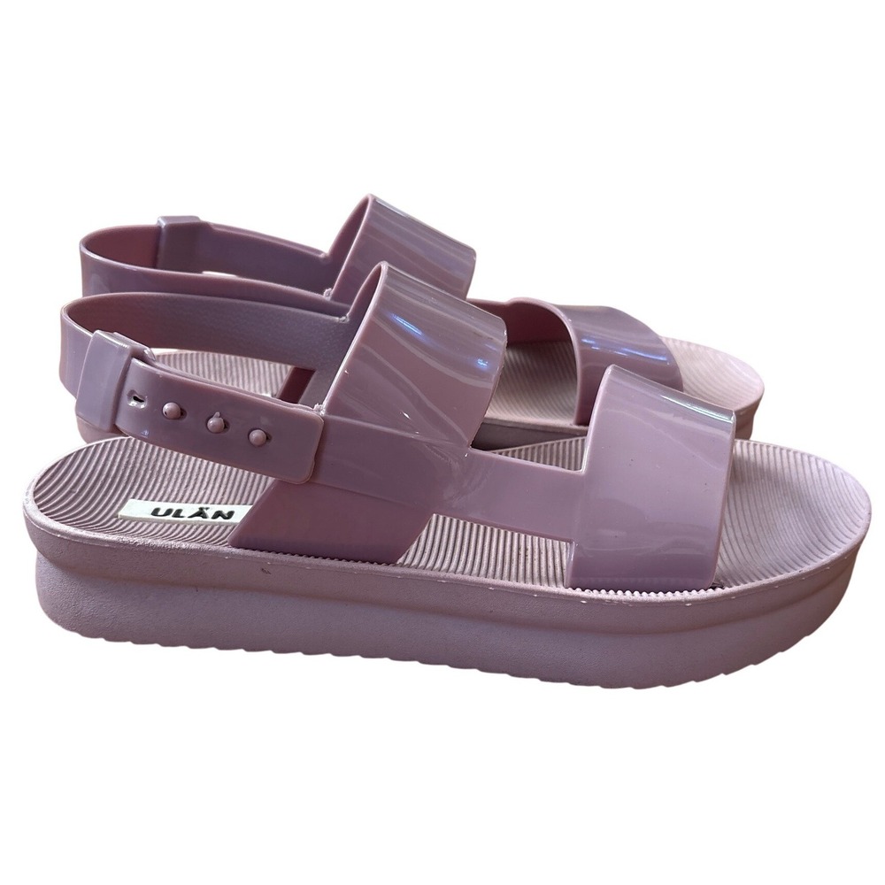 Ulan Platform Sandals Women Purple Jelly Slingback Retro Summer SIZE 9